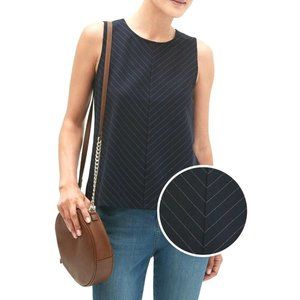 Banana Republic Sleeveless Pinstripe Knit Shell Tank